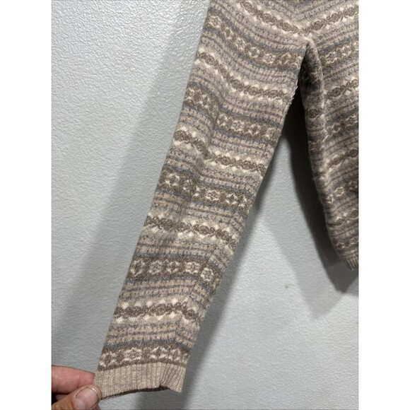 Talbots Sweater Womens Small Fair Isle Tan Wool/Rayon - Picture 4 of 10